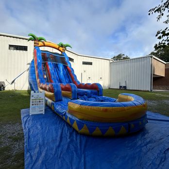 Palm Tree Party Rentals - 22' Tropical Inferno Water Slide at River Bluff Church - Bounce House Rentals Near Me Palm Tree Party Rentals - 22' Tropical Inferno Water Slide at River Bluff Church - Bounce House Rentals Near Me