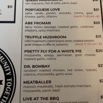 Made From Skratch Pizza Kitchen - Pizza menu. Cutest names we got the Notorious BIG - Pizza Near Me - Redlands, California