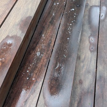 Washsh - Soap residue not rinsed off the deck that was going to be stained - Pressure Washers Near Me