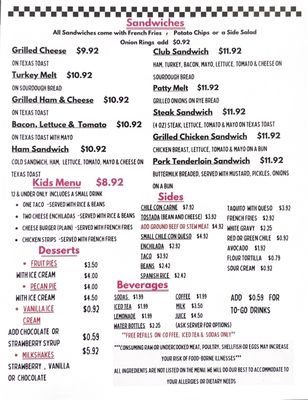 Menu photo 1 The Pit Stop 292 Cafe Las Cruces, NM