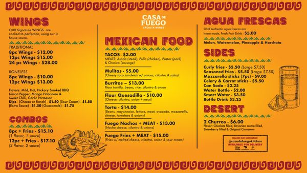 Menu photo 2 Casa De Fuego Glendale, CA Menu photo 2 Casa De Fuego Glendale, CA