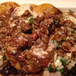 Burt.Ritos - Chick Pea and Kale and mushroom nachos - delish!!
