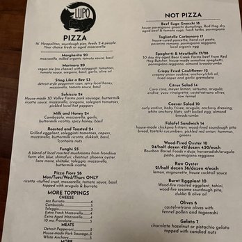 Lupo - Menu - Pizza Near Me - Louisville, Kentucky Lupo - Menu - Pizza Near Me - Louisville, Kentucky