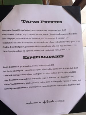 Menu photo 1 Los Campos Guanajuato, GUA