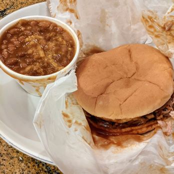 BBQ Country - Large, BBQ pork sandwich and baked beans - Barbeque Near Me - Warrenton, Virginia BBQ Country - Large, BBQ pork sandwich and baked beans - Barbeque Near Me - Warrenton, Virginia