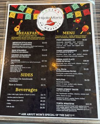 Menu photo 6 Cocina Hijole Maria Concord, CA