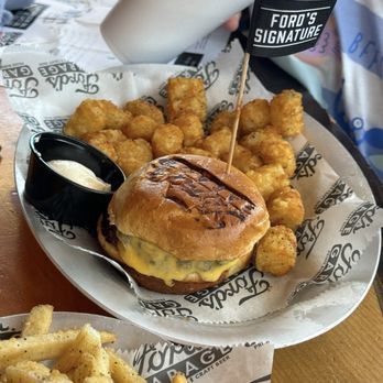 Ford's Garage Plano - Kids burger with tater tot's - Burgers Near Me - Plano, Texas