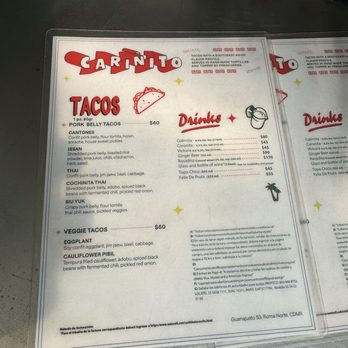 Cariñito Tacos - Menu - Tacos Near Me - México, D.F., DIF