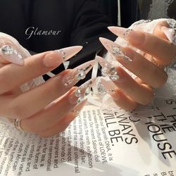 Gel x extensions with design . Please call or text us at 626 -316 -9903 for an appointment. Check us on Instagram: Nailclub20