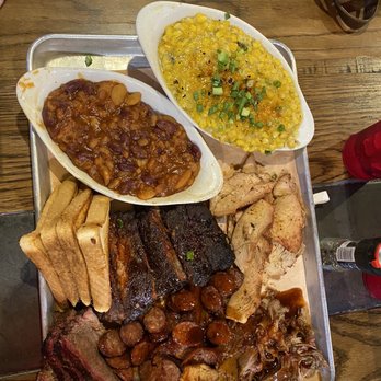 Gettin' Basted - Judges plate with corn and beans as sides - Barbeque Near Me - Branson, Missouri