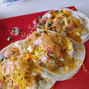 Fritangas Mexican Restaurant - Breakfast Shrimp Tacos - Mexican Near Me - Aurora, Colorado