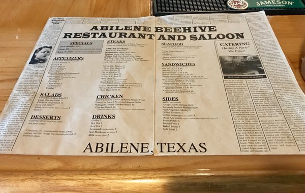 Menu photo 8 Beehive Restaurant Abilene, TX