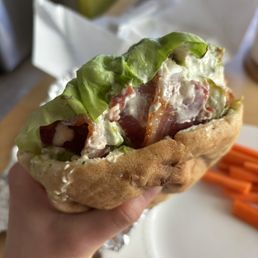 Chicken bacon ranch pita -- YUMMMM