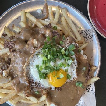 Stack 571 Burger & Whiskey Bar - Loco Moco Fries - American Near Me - Lake Tapps, Washington Stack 571 Burger & Whiskey Bar - Loco Moco Fries - American Near Me - Lake Tapps, Washington