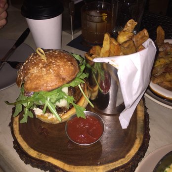 Campground - Bison/beef burger with fries - New American Near Me - Arcata, California