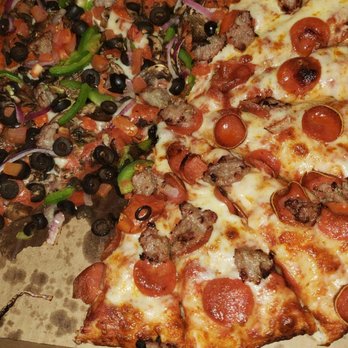 Mountain Mike's Pizza - Half McKinley half pepperoni and sausage - Pizza Near Me - Suisun City, California Mountain Mike's Pizza - Half McKinley half pepperoni and sausage - Pizza Near Me - Suisun City, California