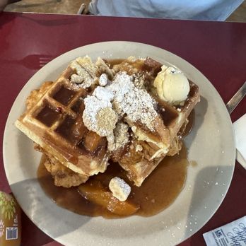 Atlanta Breakfast Club - Peach Cobbler Chicken and waffles - Southern Near Me - Atlanta, Georgia Atlanta Breakfast Club - Peach Cobbler Chicken and waffles - Southern Near Me - Atlanta, Georgia