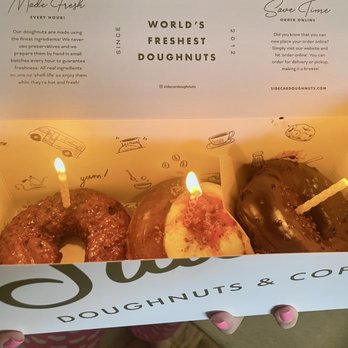 Sidecar Doughnuts & Coffee - Huckleberry, Strawberries & Cream, Choc-A-Lot - Donuts Near Me - Costa Mesa, California