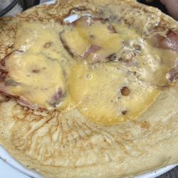 Ham omelette crepe