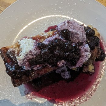 Kaffe Haus - top view of the homemade blueberry and ricotta french toast - Breakfast & Brunch Near Me - San Juan, Puerto Rico Kaffe Haus - top view of the homemade blueberry and ricotta french toast - Breakfast & Brunch Near Me - San Juan, Puerto Rico