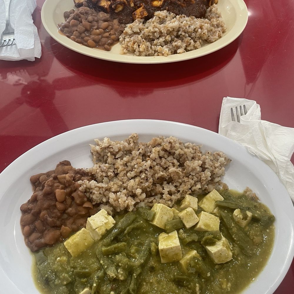 La Flor De Loto - Tofu with Mole and nopales with green chile - Mexican Near Me - South Gate, California La Flor De Loto - Tofu with Mole and nopales with green chile - Mexican Near Me - South Gate, California