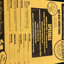 Yellow Mushroom Pizza - Menu specials
