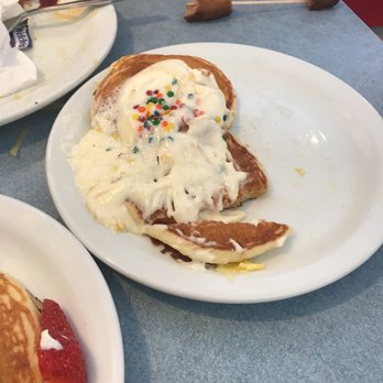 Denny's - Jr Birthday cake pancake, where are the sprinkles that are supposed to be in the pancakes?? - American Near Me - Modesto, California Denny's - Jr Birthday cake pancake, where are the sprinkles that are supposed to be in the pancakes?? - American Near Me - Modesto, California