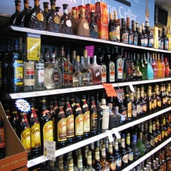 Decatur Wine & Spirits - Part of the wall of liqueurs.