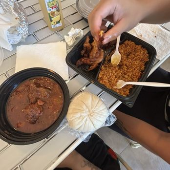 FolaFela - Fufu and okro soup and jollof rice combo with beef and plantains - African Near Me - San Jose, California FolaFela - Fufu and okro soup and jollof rice combo with beef and plantains - African Near Me - San Jose, California