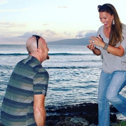 Celine Custom Jewelers - Tim Proposing! My excitement is through the roof...I love him and my ring!