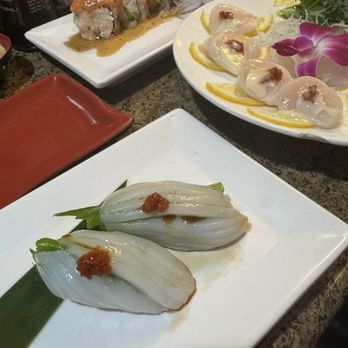 Yanagi Sushi - Squid sushi, scallop crudo, rainbow roll - Sushi Bars Near Me - Northridge, California