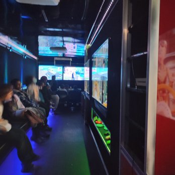 Gamers Juggernaut - Movie/game night! 4 tv's in the center were on a movie  and the two tv's at the end were on games - Game Truck Rental Near Me