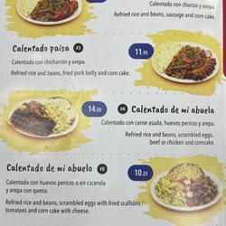 Sabor de Colombia Restaurant and Bakery - Menu 10/11/23
