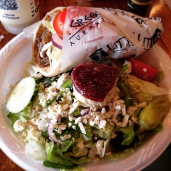 Little Greek Fresh Grill - Gyro plate with Greek side salad - Greek Near Me - Trinity, Florida Little Greek Fresh Grill - Gyro plate with Greek side salad - Greek Near Me - Trinity, Florida