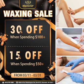 Nailistic - WAXING SALE 

 Get smooth and ready for summer with our amazing waxing deals at Nailistic! - Nail Salons Near Me - Glendale, Wisconsin