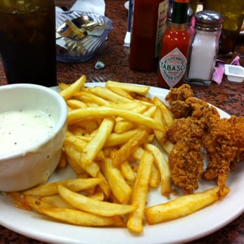 Blue Bonnet Cafe - Kids plate chicken tenders. Very tender! (Comes with 2 sides she chose double fries) - Desserts Near Me - Marble Falls, Texas