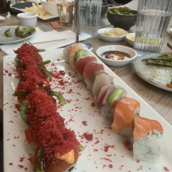 Sushi Rock - Left: Light My Fire Roll Right: Rainbow Roll - Sushi Bars Near Me - Arlington, Virginia Sushi Rock - Left: Light My Fire Roll Right: Rainbow Roll - Sushi Bars Near Me - Arlington, Virginia