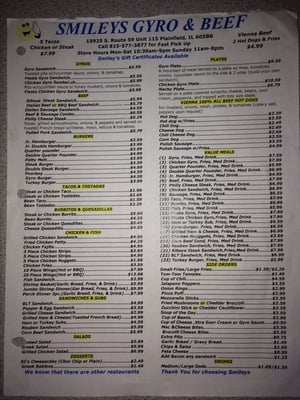 Menu photo 8 Smiley's Gyros & Beef Plainfield, IL Menu photo 8 Smiley's Gyros & Beef Plainfield, IL