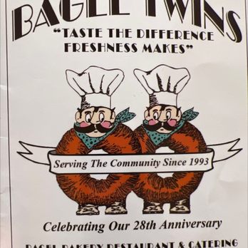 Bagel Twins - two chefs holding a sign - Breakfast & Brunch Near Me - Delray Beach, Florida