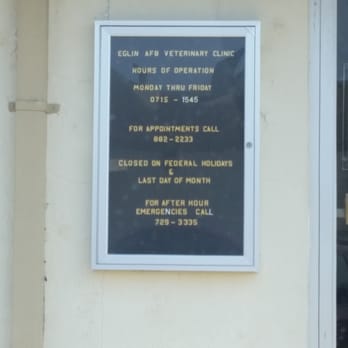 Eglin AFB Veterinary Clinic - Hours, phone, etc. - Veterinarians Near Me - Valparaiso, Florida Eglin AFB Veterinary Clinic - Hours, phone, etc. - Veterinarians Near Me - Valparaiso, Florida