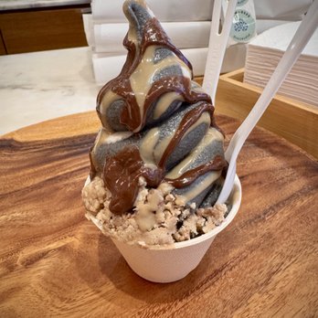 Seed + Mill - Original and black sesame swirl with sesame chocolate drizzle - Desserts Near Me - New York, New York