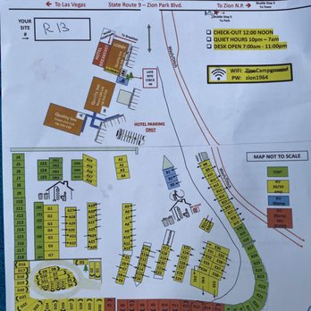 Zion Canyon Campground - The map at Zion Canyon Campground! - Campgrounds Near Me - Springdale, Utah Zion Canyon Campground - The map at Zion Canyon Campground! - Campgrounds Near Me - Springdale, Utah