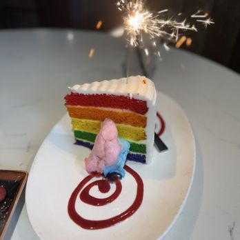 Winsome Prime - Rainbow cake (complimentary. Definitely not worth ordering) - Steakhouses Near Me - Houston, Texas Winsome Prime - Rainbow cake (complimentary. Definitely not worth ordering) - Steakhouses Near Me - Houston, Texas