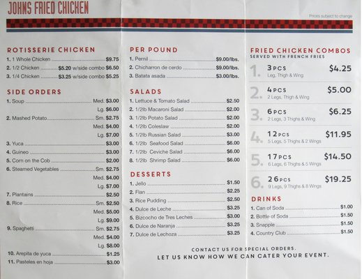 Menu photo 3 John's Fried Chicken Union City, NJ Menu photo 3 John's Fried Chicken Union City, NJ