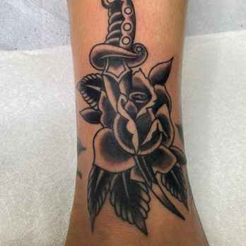 Envision Tattoo - Dagger through rose tattoo - Tattoo Near Me - Grand Terrace, California Envision Tattoo - Dagger through rose tattoo - Tattoo Near Me - Grand Terrace, California