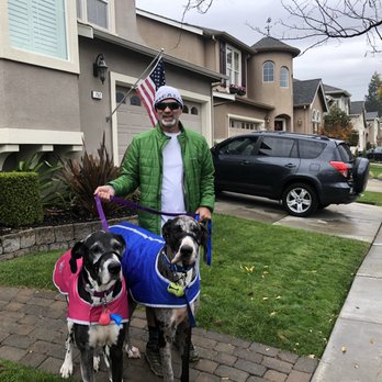 Murphy's Paw - Zoey (in Pink) and Johnny Utah (in Blue) Jackets purchased at Murphy's Paw - Pet Stores Near Me - Pleasanton, California