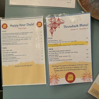 The Ginger Pig - Happy hour and throwback menu - Chinese Near Me - Denver, Colorado