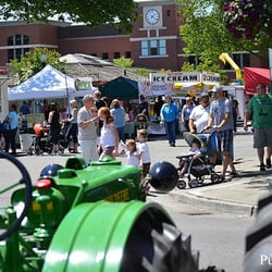 Meeker Days Festival - Food court looking over a tractor at the Meeker Days Festival in Puyallup WA