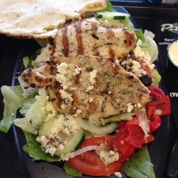 Pita Gourmet - The Open with chicken, and Greek dressings. Delicious!! - Mediterranean Near Me - Buffalo, New York