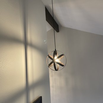 OC Electric - Pendant light installed in high ceiling over staircase - Electricians Near Me OC Electric - Pendant light installed in high ceiling over staircase - Electricians Near Me